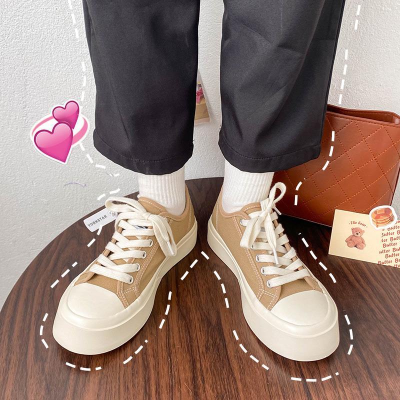 xiangtuibao Sneakers Women Platform Sport Shoes Korean Spring Casual Basket Flat Tennis Athletic Canvas Trainers Anime Kawaii Lolita