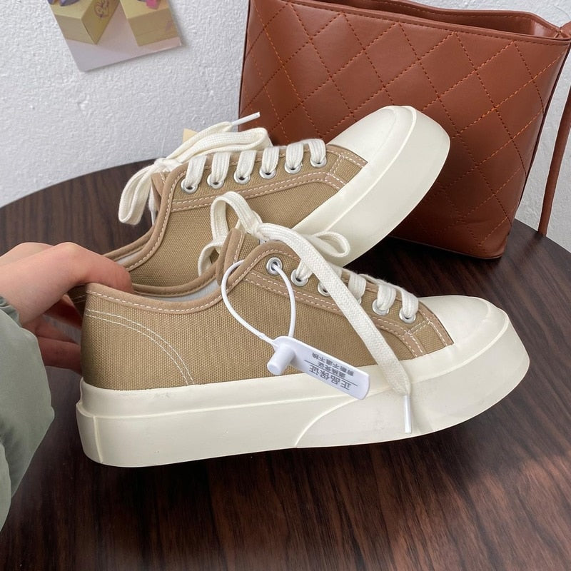 xiangtuibao Sneakers Women Platform Sport Shoes Korean Spring Casual Basket Flat Tennis Athletic Canvas Trainers Anime Kawaii Lolita