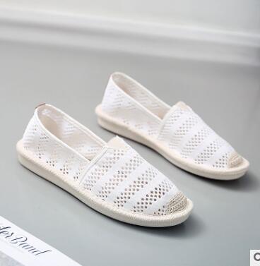 Summer Linen Flat Shoes Women Lightweight Breathable Fisherman Shoes Ladies Soft Casual Leisure Shoes Slip On Lazy Loafers