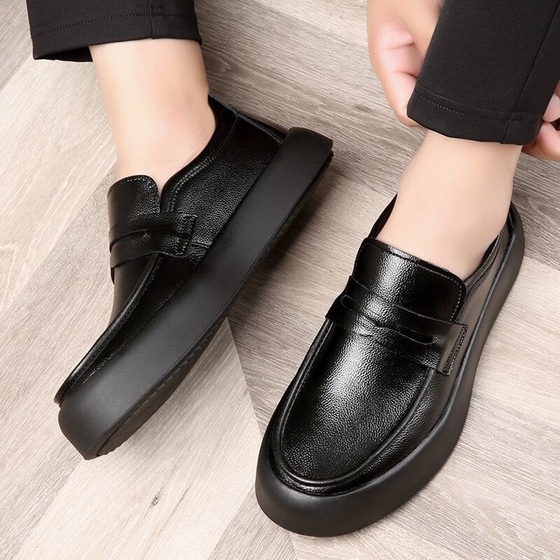 xiangtuibao New Trend Leather Shoes For Men Black Slip On Shoe Mens High Quality Loafers Shoes Man Comfortable Men Walking Driver Shoe