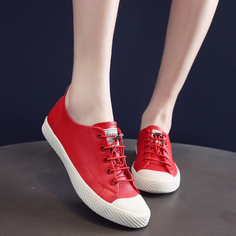 xiangtuibao Fashion Cowhide Sneakers Women Casual Breathable Walking Shoes Flat Sport Shoes Genuine Leather Vulcanized Shoes Spring