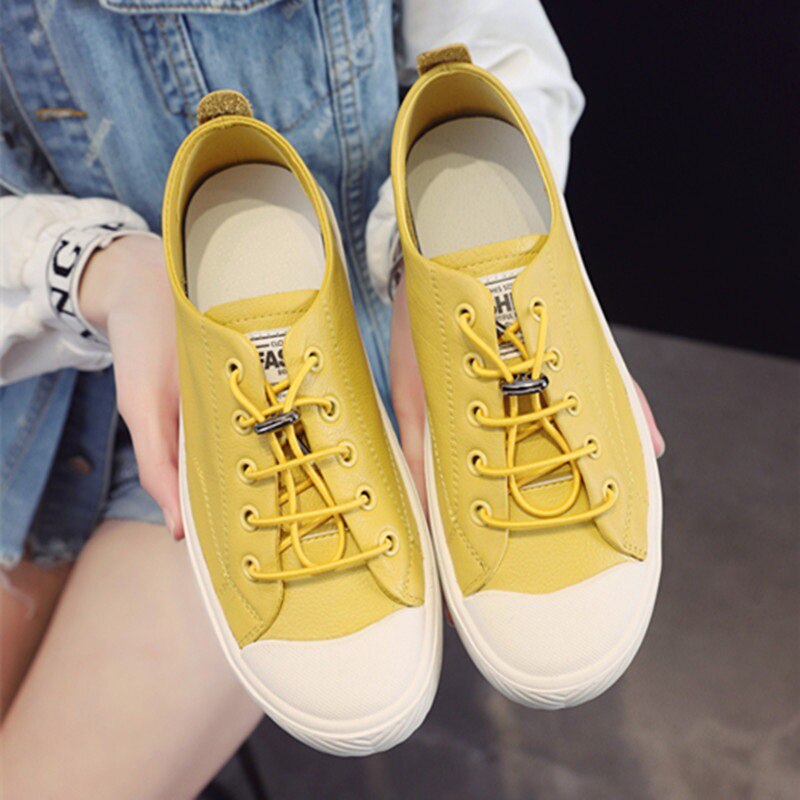 xiangtuibao Fashion Cowhide Sneakers Women Casual Breathable Walking Shoes Flat Sport Shoes Genuine Leather Vulcanized Shoes Spring