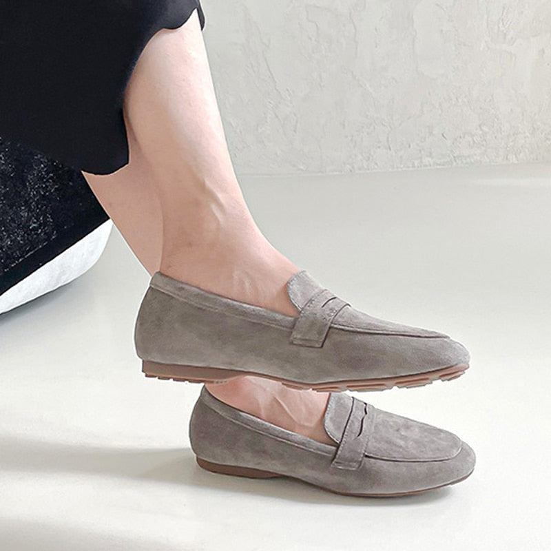 Faux Suede Casual Loafers Single Shoes Women Summer Autumn Fashion Slip on Shoes Girls Moccasin Mules Office Ladies Flats