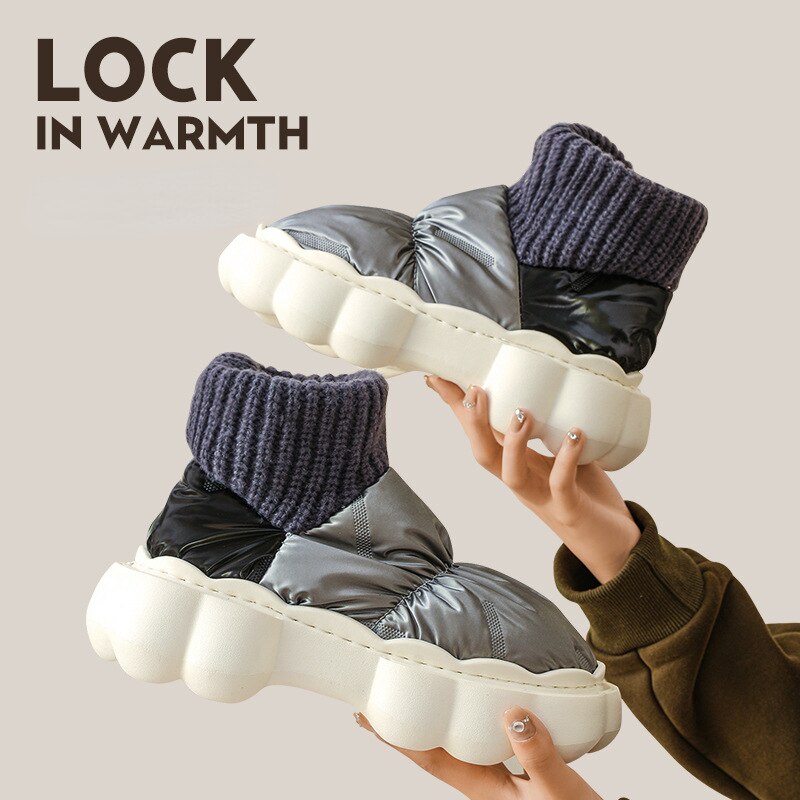 xiangtuibao Winter Boots for Women Chunky High Heels Ladies Shoes Thick Platform Waterproof Comfortable Soft Warm Fur Female Snow Boot