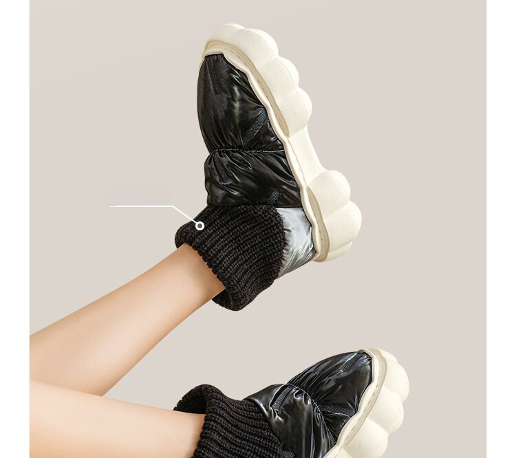 xiangtuibao Winter Boots for Women Chunky High Heels Ladies Shoes Thick Platform Waterproof Comfortable Soft Warm Fur Female Snow Boot