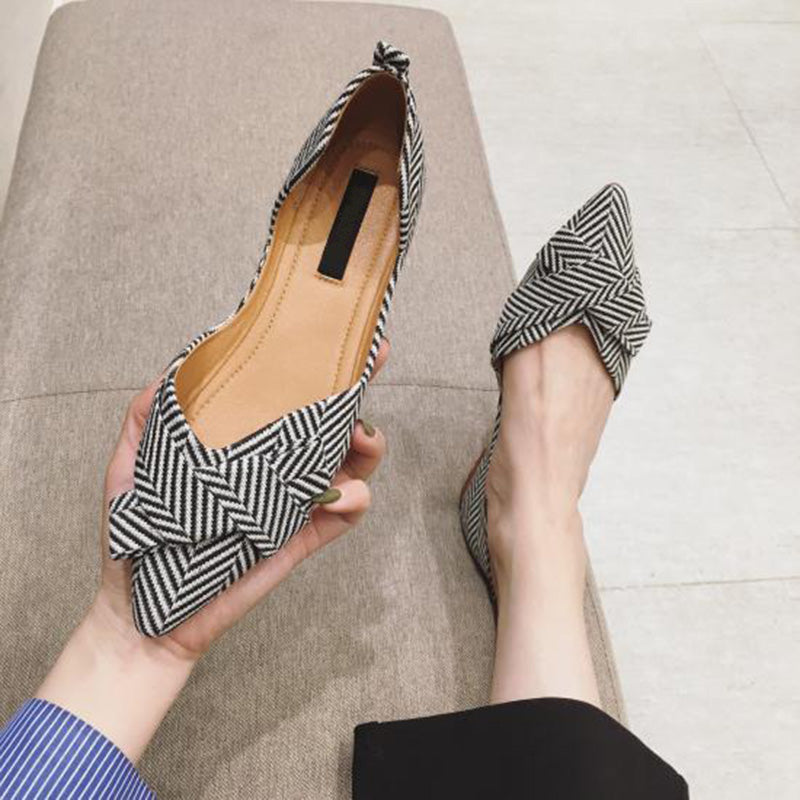 xiangtuibao Fashion Flats for Women Shoes Spring Summer Boat Shoes Pointed toe Casual Slip-on Shoes Elegant Ladies Footwear A1394