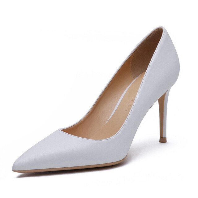 xiangtuibao Fashion Classic Genuine Leather 6CM/8CM Heels Comfortable Dance Women High Heel Shoes Party Woman Pointed Toe Pumps M0007