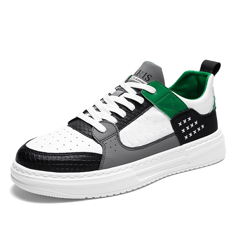 xiangtuibao Spring New Shoes for Men Fashion Skateboarding Shoes Striped Trend Casual Sneakers White Street Style Platform Sneakers