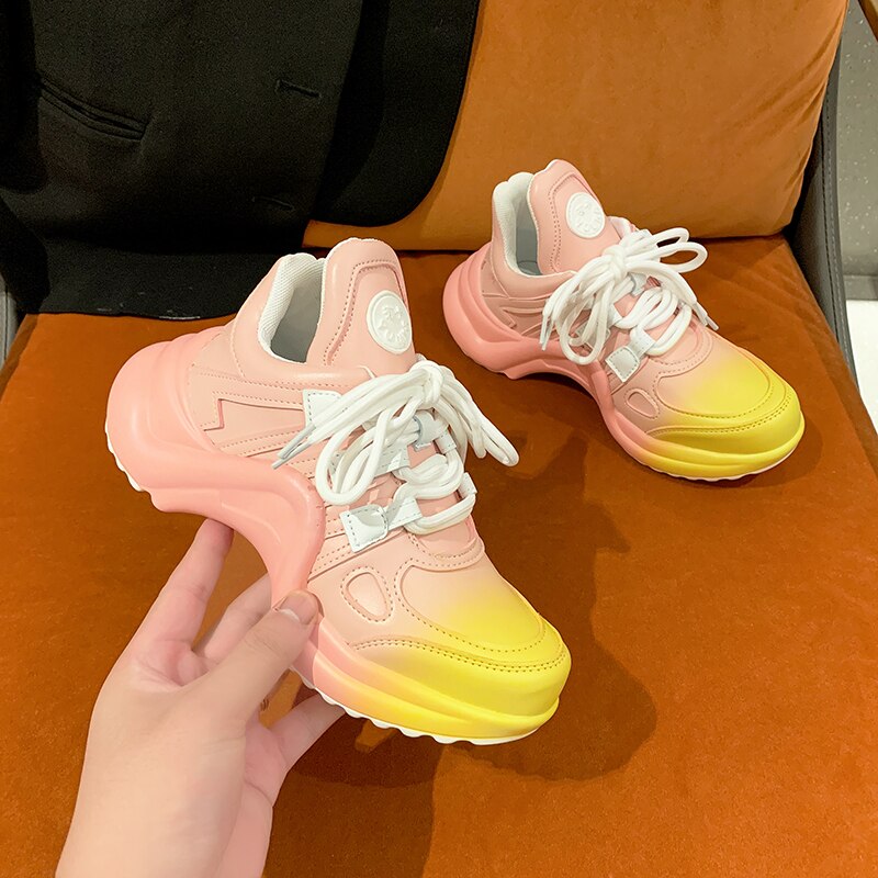 Summer Shoes Women Brand Design Bling Sequined Women's Casual Shoes Fashion Female Chunky Sneakers Stylish Sport Shoes