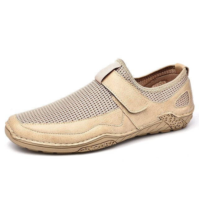 xiangtuibao Summer New Men's Leather Casual Shoes Luxury Brand Fashion Soft Loafers Moccasins Outdoor Breathable Slip-On Shoes Big Size
