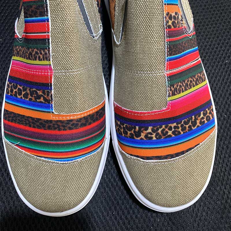 Women's Vulcanized Shoe Mixed Color Ladies Loafers Flat Sewing Woman Shallow Non Slip Female Footwear Plus Size Spring New