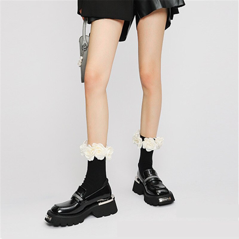 xiangtuibao Women Pumps Thick Sole Platform Low Heel Shoes for Woman Slip-on Espadrilles Chunky Heel Leather Dress Creepers Casual Loafers