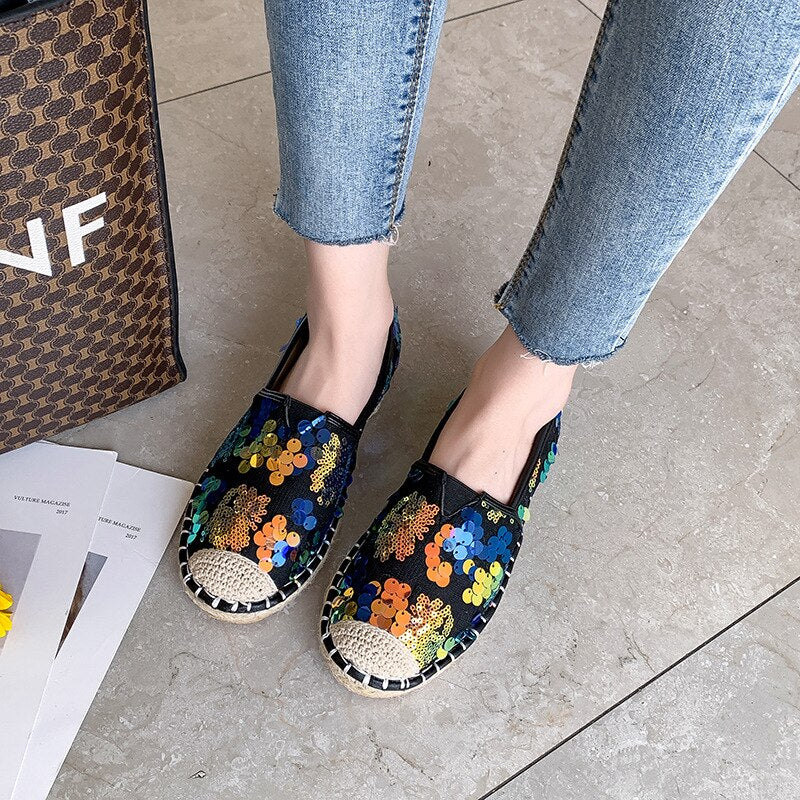Hot Sale Women Flat Shoes Bling Ballet Loafers Ladies Without Heels Woman's Slip-on Shoes Casual Walk Shoes for Women