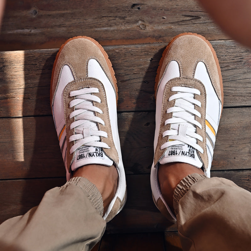 New Mens Sneakers Fashion Men's Shoes Leather Casual Shoes for Men Streetwear Skateboard Korean Tennis Shoes High Quality