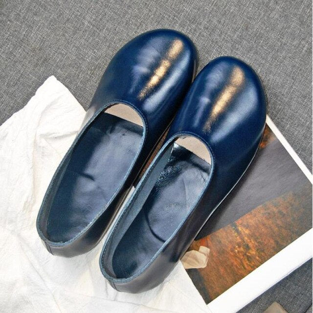 Light Mouth Single Shoes Women's Flat Bottom Candy Color Scoop Shoes Round Head Leather Casual Simple Shoes Zapatos Mujer