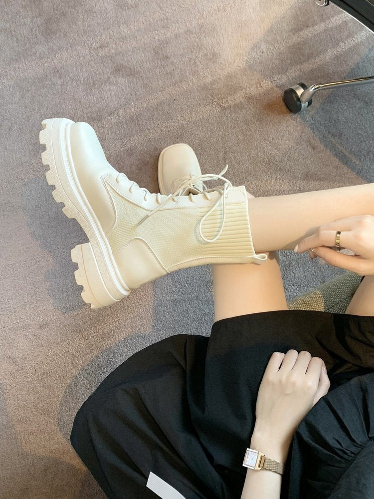 xiangtuibao Sexy Slim Women's Wedges Over The Knee Thick bottom High Heels Boots Autumn Winter Wear-resistant non-slip Boots Woman Boot