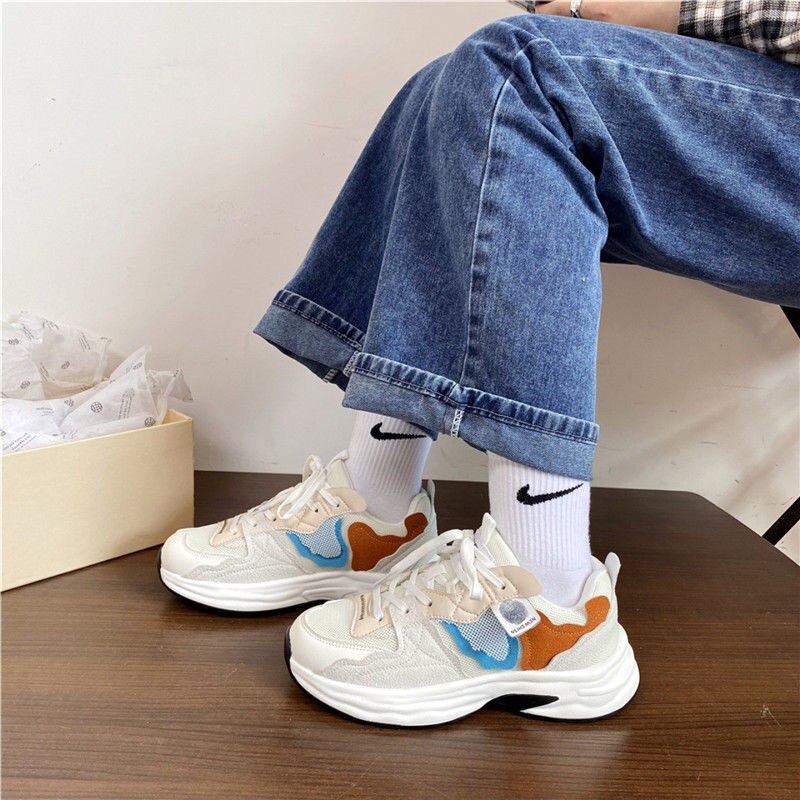 xiangtuibao Platform Sneakers Women Summer Fashion Women's Chunky Shoes Round Toe Lace-Up Sports Shoes Ladies Trainers