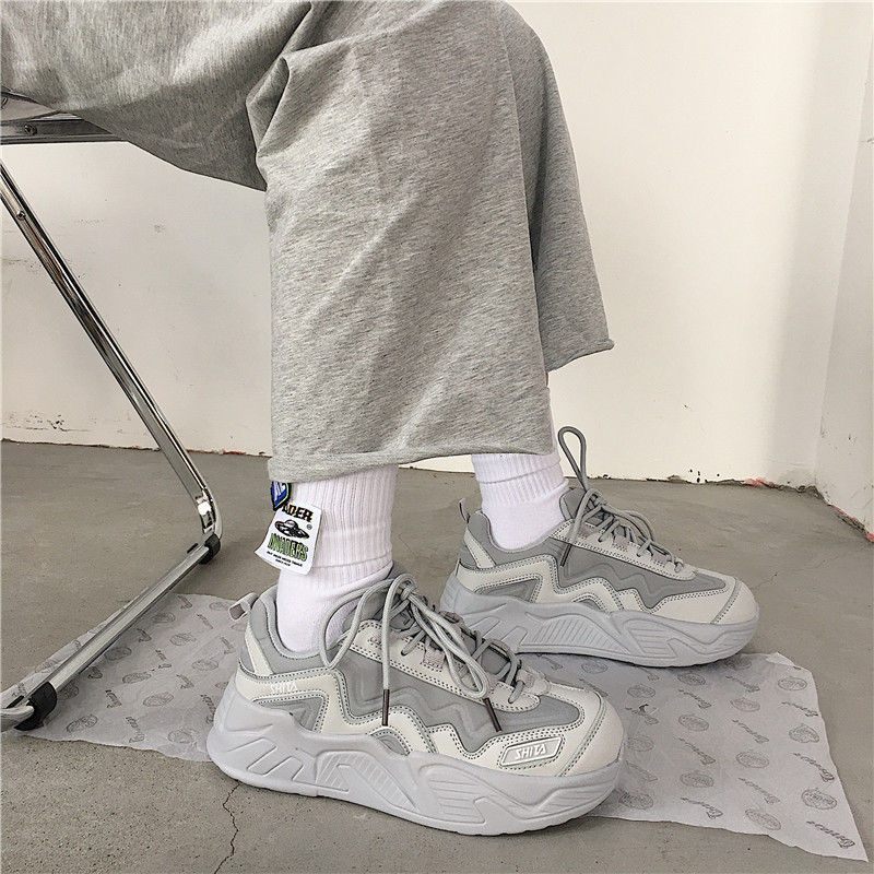 xiangtuibao White Shoes For Women Autumn New Design Women's Platform Sneakers Height Increasing Ladies Sport Shoes 41 42 43 Plus Size