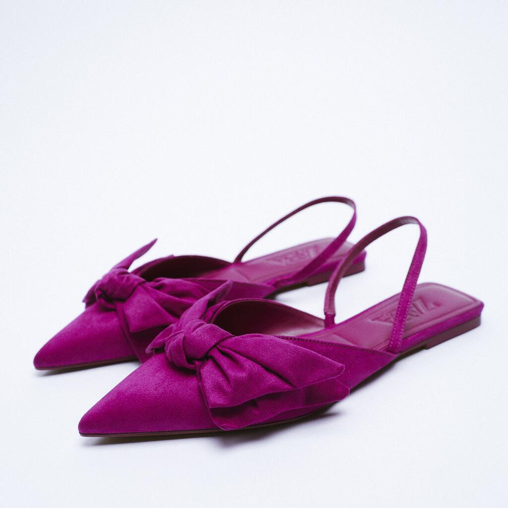 xiangtuibao Autumn New Women's Shoes Rose Red Bow Decorated Flat Muller Shoes Bownot Slingbacks
