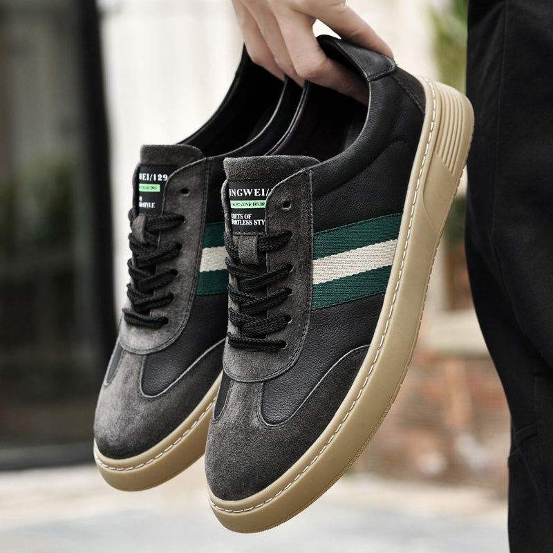 Spring Autumn Men Sneakers Genuine Leather Men Casual Shoes Mens Fashion Breathable Sneakers Comfy Non-slip Board Flat Shoes