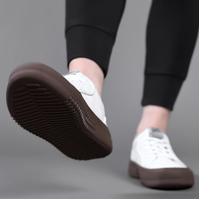Spring Autumn Men Casual Lace-Up Sneakers Fashion Board Round Toe Comfy Shoes Men's Outdoor Walking Thick Bottom Sneakers