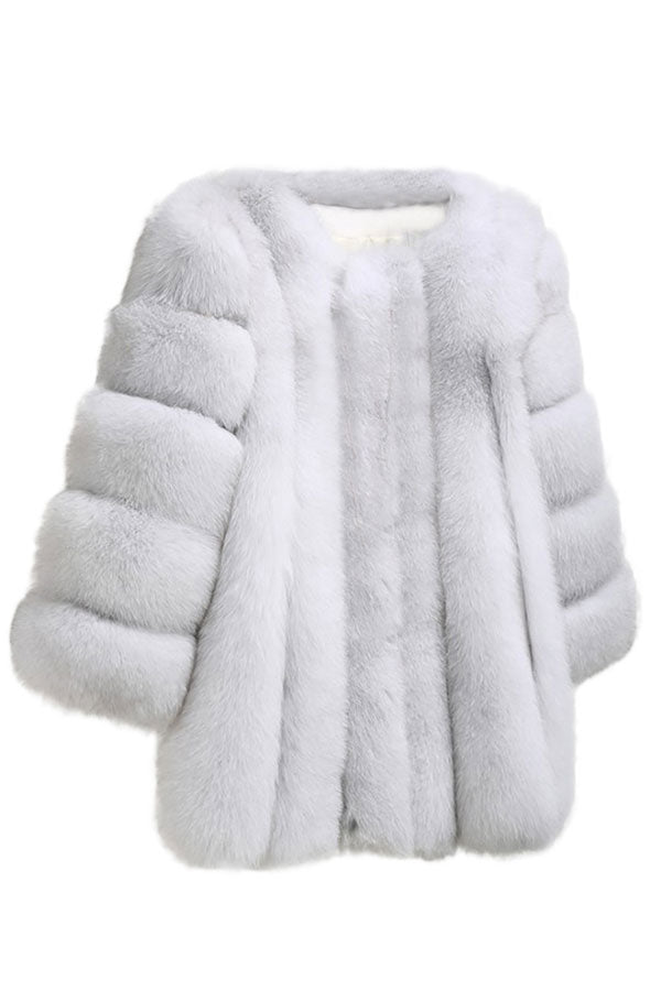 xiangtuibao Solid Color Bright Fluffy Coat