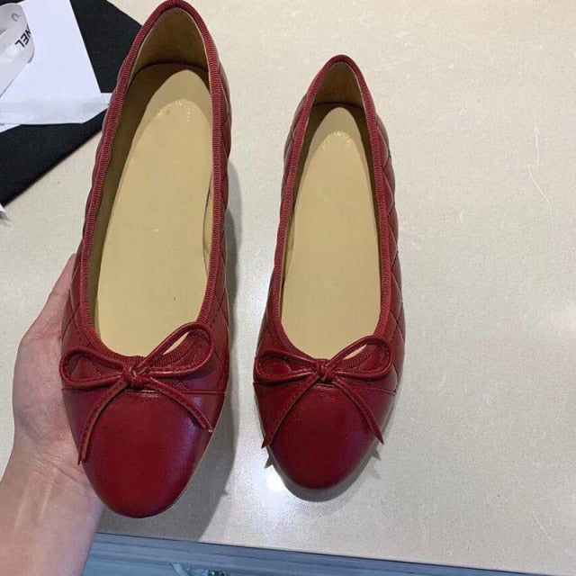 xiangtuibao New Breathable Flats Luxury Designer Leather Shoes Big size women's shoes 35-42 Elegant Comfortable Lady Work Party Shoes