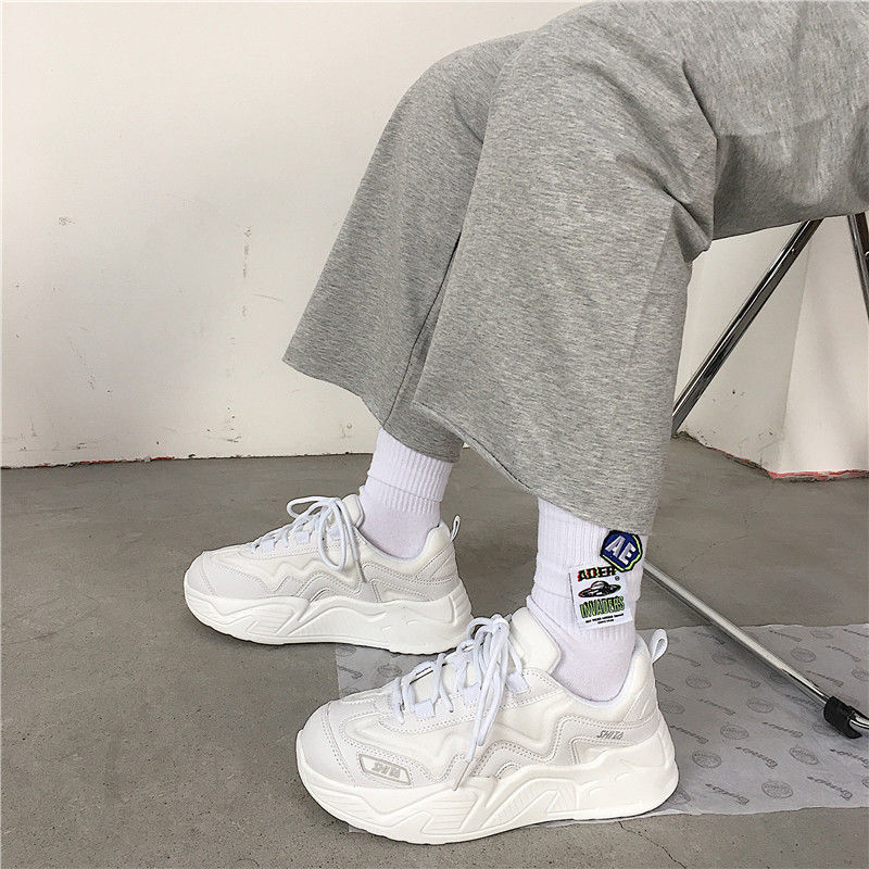 xiangtuibao White Shoes For Women Autumn New Design Women's Platform Sneakers Height Increasing Ladies Sport Shoes 41 42 43 Plus Size