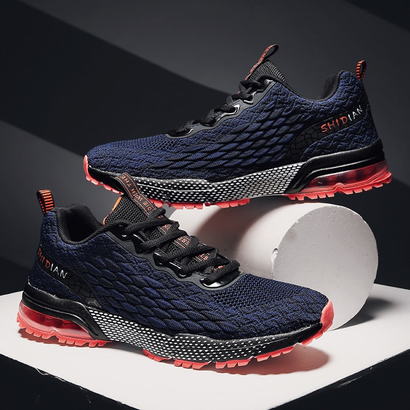 VastWave Air Cushion Men's Running Sport Shoes Sneaker Fish Scale Woven Mesh Men Casual Shoes Light weight Man Leisure Shoe