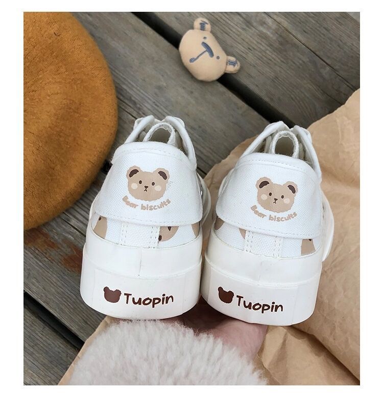 xiangtuibao Kawaii Shoes Women Sneakers White Platform Sports Flats Tennis Girly Cute Causal Loli Female Trainer Print