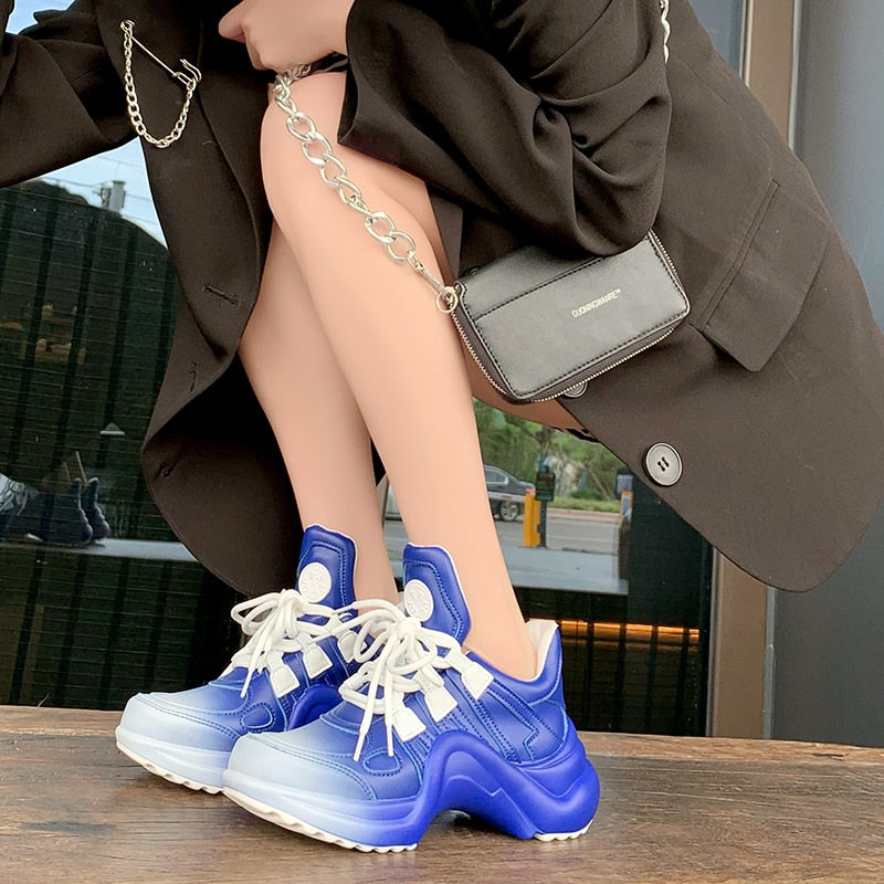 Summer Shoes Women Brand Design Bling Sequined Women's Casual Shoes Fashion Female Chunky Sneakers Stylish Sport Shoes