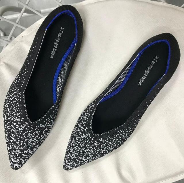Spring Autumn Women Slip on Flat Loafers Ballet Breathable Knit Shoes Patchwork Maternity Shoes Mujer Loafers