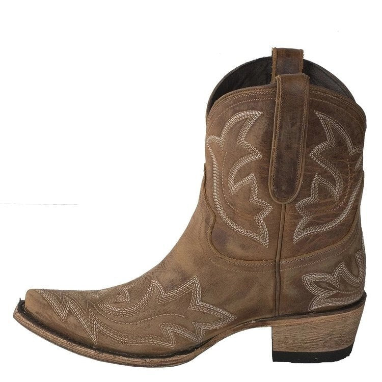 xiangtuibao Embroidery Botas Mujer Faux Leather Cowboy Ankle Boots For Women Wedge High Heel Boots Snake Print Western Cowgirl Boots