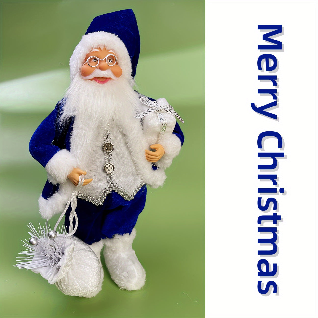 12-Inch Adorable Santa Claus Figurine - Vibrant Polyester Christmas Decoration for Holiday Parties, Events, and Home Display with Festive Red Hat and Beard