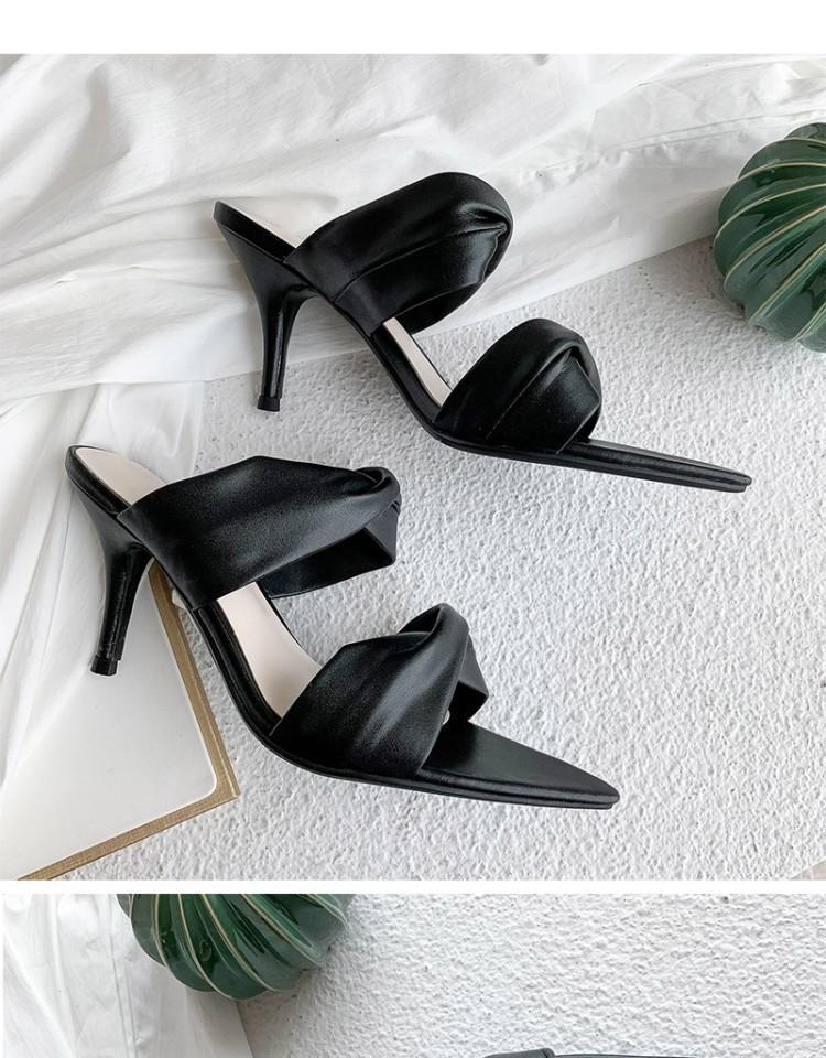 xiangtuibao New Summer Women's High Heel Thin Heeled Slippers Open Toe Fashion Outer Wear Slippers