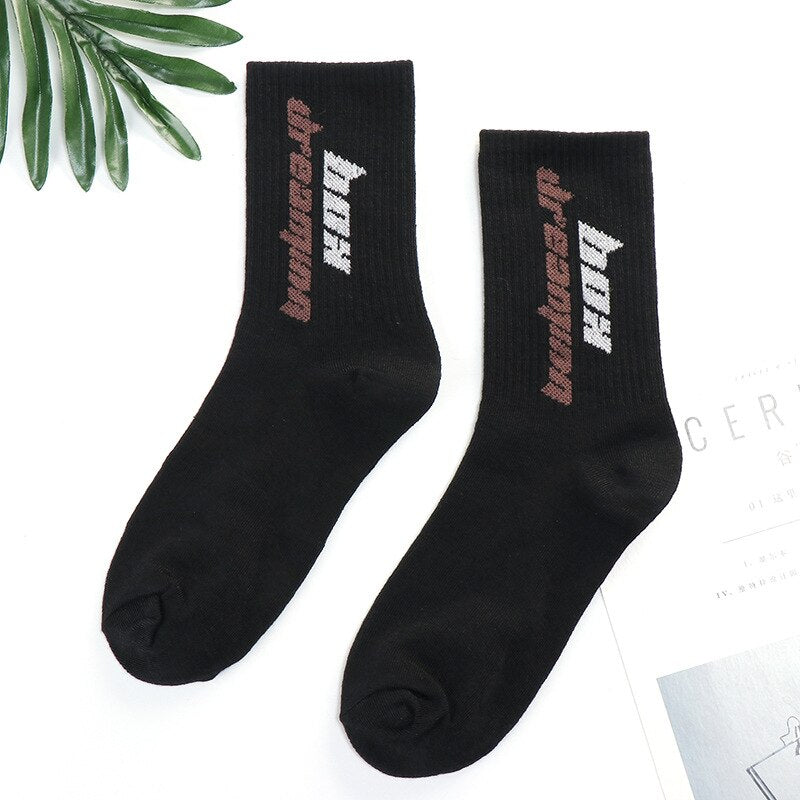 xiangtuibao Trends high quality fashion socks Man Women's sports Cotton basketball pattern happy sales digital Pair socks