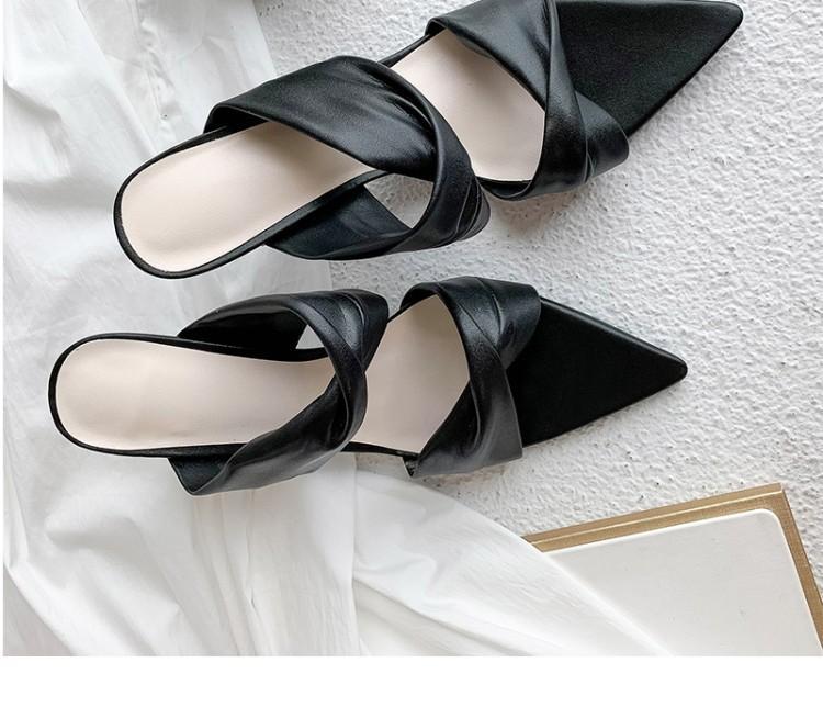 xiangtuibao New Summer Women's High Heel Thin Heeled Slippers Open Toe Fashion Outer Wear Slippers