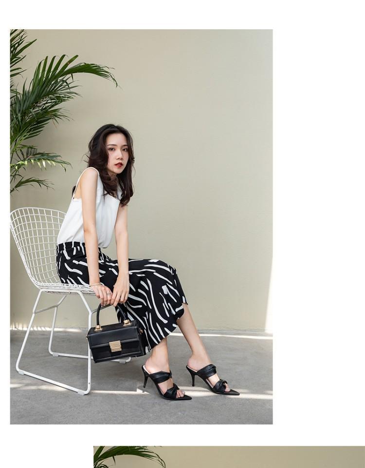 xiangtuibao New Summer Women's High Heel Thin Heeled Slippers Open Toe Fashion Outer Wear Slippers