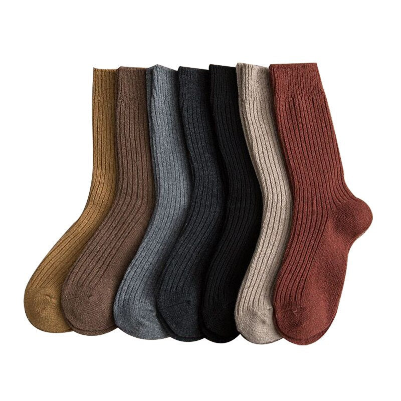 xiangtuibao Wool Socks Women Winter Warm 7 Pairs Pack 2022 New High Quality Harajuku Solid Gifts Socks Stripe Casual Calcetines korea Sox H