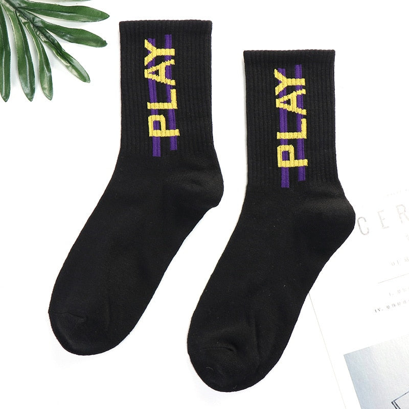 xiangtuibao Trends high quality fashion socks Man Women's sports Cotton basketball pattern happy sales digital Pair socks