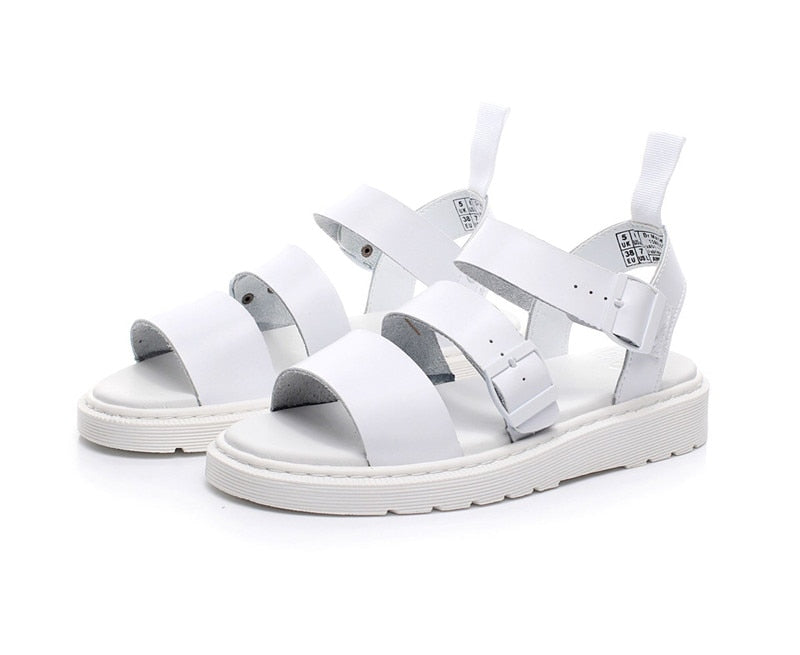 xiangtuibao Punk Style Women Gladiator Sandals Black Flat Shoes Woman Casual Thick Heel Beach Flats Sandalias Mujer Summer