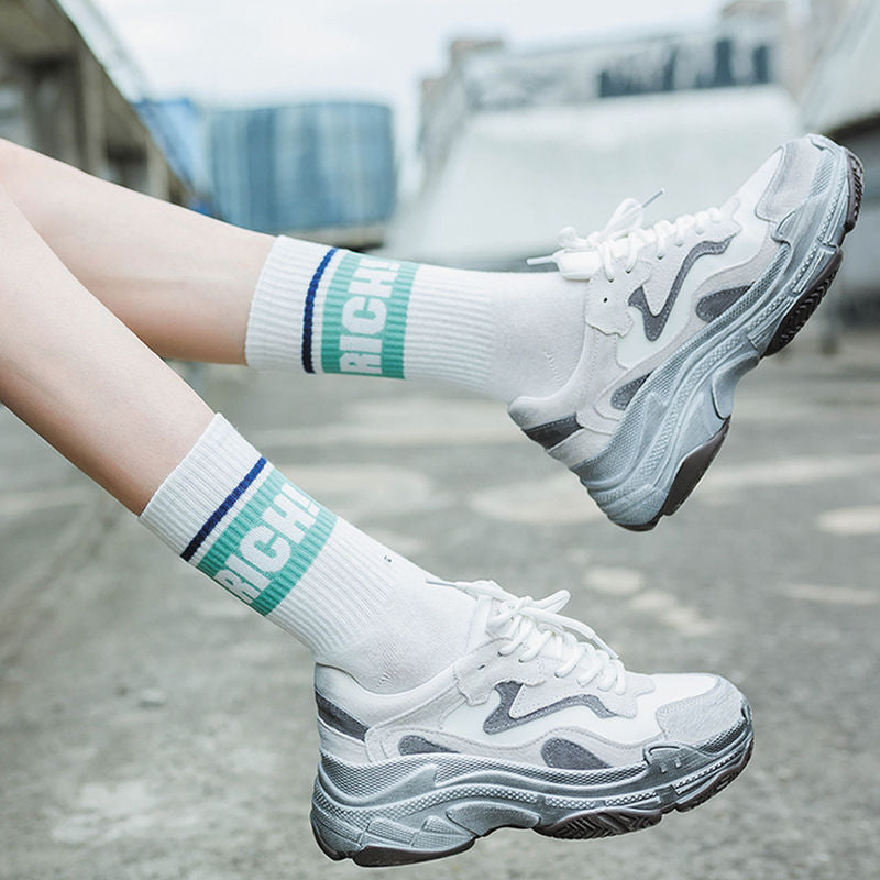 xiangtuibao Trends high quality fashion socks Man Women's sports Cotton basketball pattern happy sales digital Pair socks