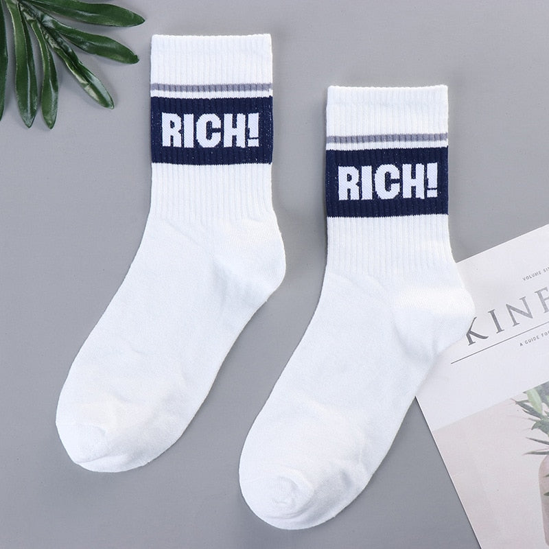 xiangtuibao Trends high quality fashion socks Man Women's sports Cotton basketball pattern happy sales digital Pair socks