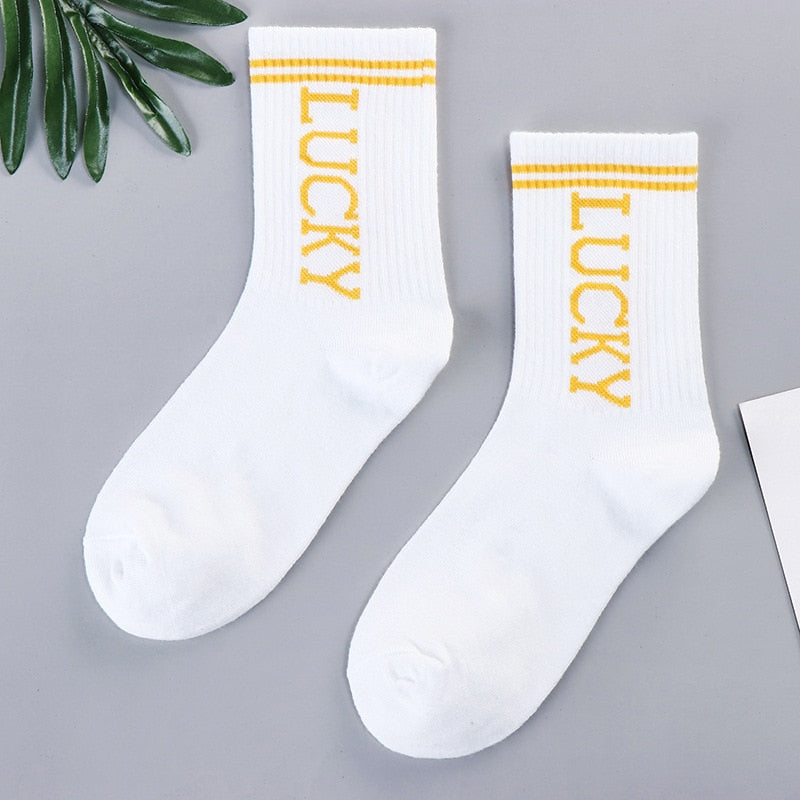 xiangtuibao Trends high quality fashion socks Man Women's sports Cotton basketball pattern happy sales digital Pair socks