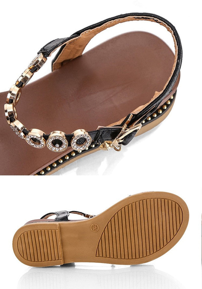 Summer Women Shoes Flat Ladies Summer Shoes Fashion Women Sandals Elegant Ladies Sandals A764