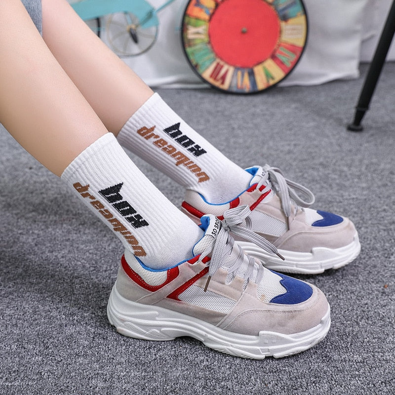 xiangtuibao Trends high quality fashion socks Man Women's sports Cotton basketball pattern happy sales digital Pair socks