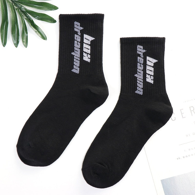 xiangtuibao Trends high quality fashion socks Man Women's sports Cotton basketball pattern happy sales digital Pair socks