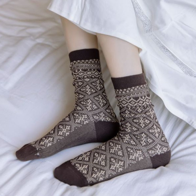 xiangtuibao New Winter Socks Women Leopard Print High Quality Long Cotton Socks Cute Korean Girl Style Streetwear Fashion Vrouw Socken