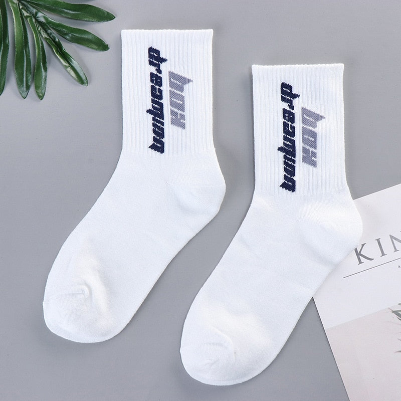 xiangtuibao Trends high quality fashion socks Man Women's sports Cotton basketball pattern happy sales digital Pair socks