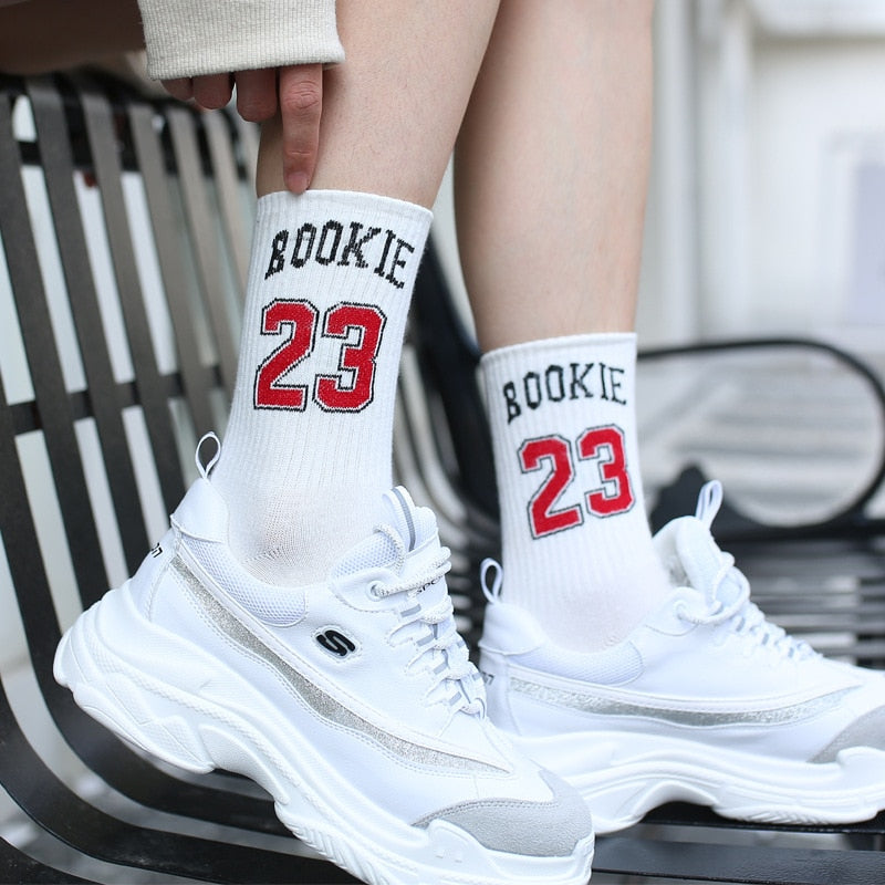 xiangtuibao Trends high quality fashion socks Man Women's sports Cotton basketball pattern happy sales digital Pair socks